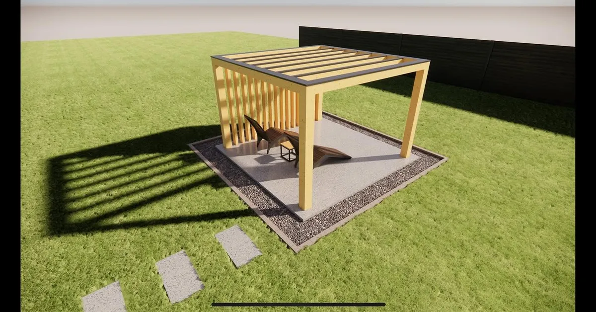 Lesena pergola na vrtu